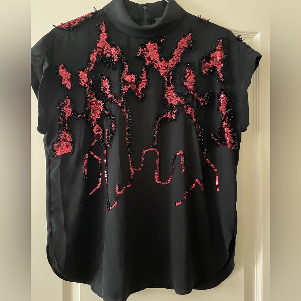 BY MALENE BIRGER Embroidered chiffon shirt